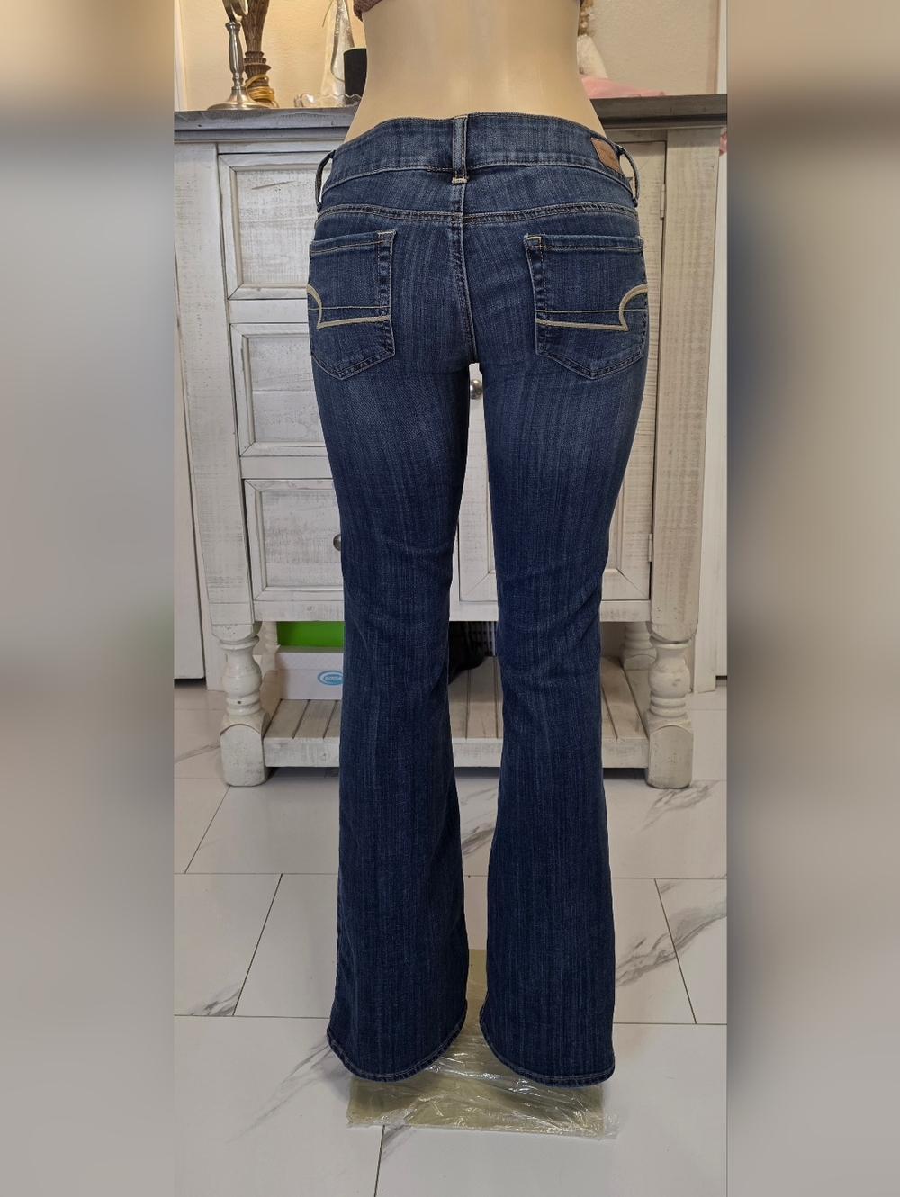 American Eagle Outfitters Dark Blue Flared Jeans - Picture 4 of 8